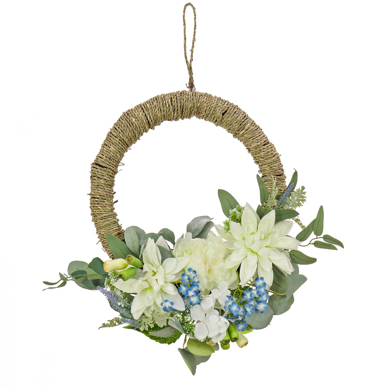 20" Dahlia, Peony, & Hydrangea Hoop Wreath